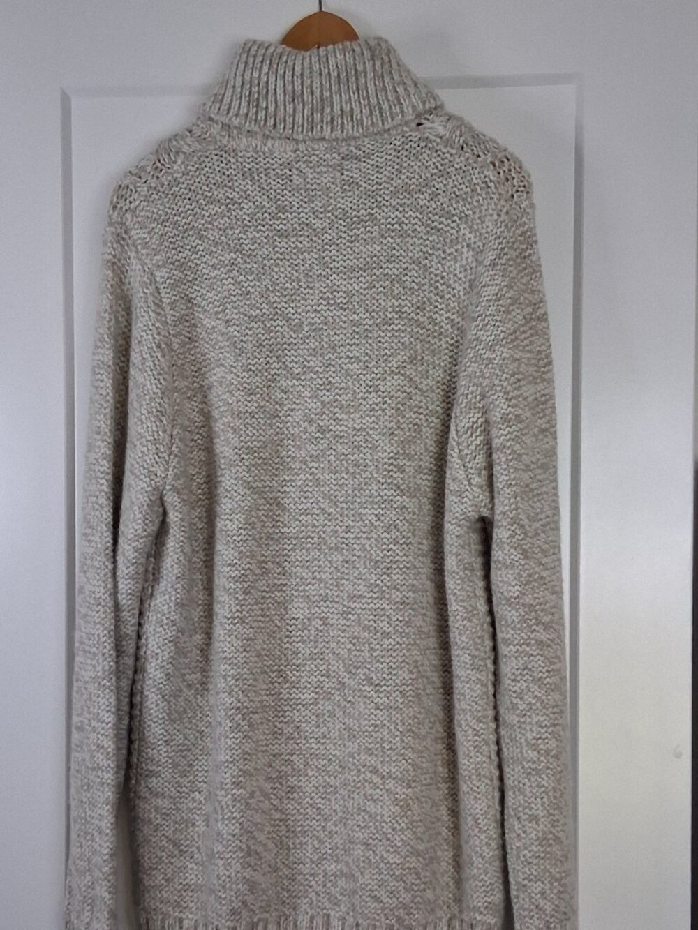 Vintage Immagini Italy Chunky Cable Knit Shawl Neck Toggle Sweater Men's L Cream - Picture 5 of 6